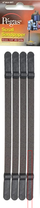 Pegas Scroll Sandpaper 1/4” 120 Grit 4/pack